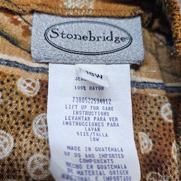 Vintage Y2K Stonebridge Skirt Womens Size 18W Brown Safari Animal Giraffe Zebra - Picture 11 of 11